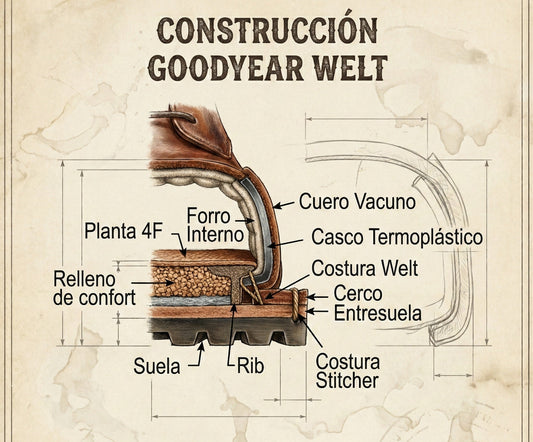 Goodyear Welt vs. Montado Pegado: Principales diferencias